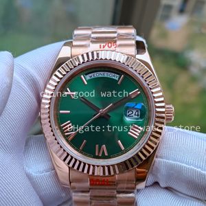 12 Färg Super U1F Klocka Rose Guld Grön romersk urtavla Herr Automatiskt urverk 40 mm Klassiska klockor 904L stål Nytt band Safir Date Armbandsur med originallåda