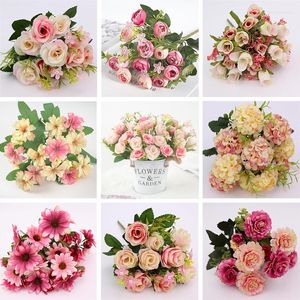 Decorative Flowers 1PC Wedding Decoration Bridal Bouquet Fake Persia Rose Bud Artificial For Valentine's Day Christmas Home Decor