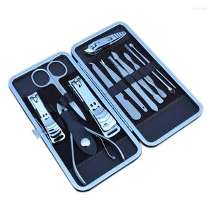 Kits de arte unhas de manicure profissional conjunto de pedicure aço inoxidável unhas kit clipper kit de viagem ferramentas de cuidados em casa