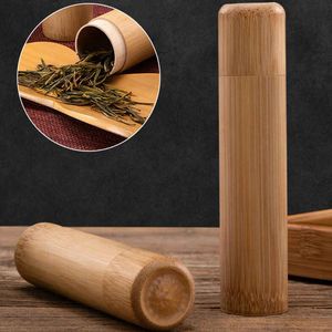 Reusable Bamboo Tube For Tea Toothbrush Travel Portable Toothbrush Box Environmental Protection Natural Material Storage Box