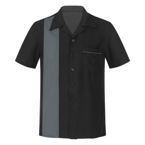 Camisas casuais masculinas camisa casual de camisa casual para baixo camisa de boliche casual estilo cubano mangas curtas cinquenta camisa de acampamento para trabalho de trabalho beia de férias 230321