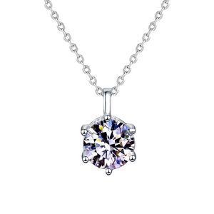 Kvinnors hängen halsband Sterling Silver S925 Kvinna Halsband Lady Bling 1CT/2CT/5CTMOISSANITE DIAMOND PENDANT NECKLACE SMEE sach för gåvor