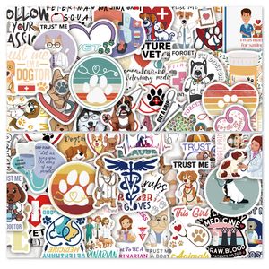 50pcs karikatür Pet Doktor Sevimli Kediler ve Köpekler DIY Bagaj Dizüstü Bilgisayar Kaykay Motosiklet Bisiklet Stickers W1528