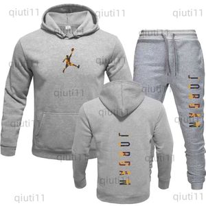 Men's Tracksuits Sweatpants And Hoodie Set Tracksuit Men Hooded Sweatshirt Pants Pullover Hoodie Suit Casual Men Clothes T230321