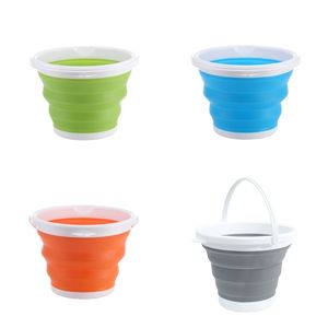 New 3-10L Collapsible Buckets Portable Folding Bucket Silicon Car Washing Bucket Outdoor Fishing Travel Camp Bucket Household Storage