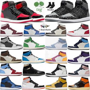 2023 Jumpman 1 Mens Womens basketball shoes OG 1S Triple White Red Shadow Designer University Blue UNC Black Blue Bred Light Smoky Grey Sneakers Trainers Sport Shoes