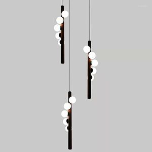 Chandeliers Modern LED Ceiling Chandelier Stairs Suspension Lighting Fixtures Living Room Hanging Lights Home Decoration Pendant Lamps