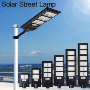 100W - 600W LED Solar Street Light Fjärrkontroll trädgårdsgård basket utomhus IP65 Vattentät säkerhet översvämningslampor oemled