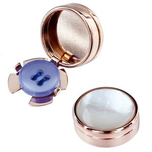 Cuff Links Hawson Rose Gold Color Button Capa Mãe Pearl para Mens Acessório de Roupas 230320