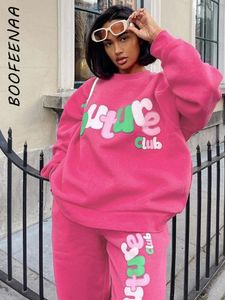 Womens Two Piece Pants Boofeenaa Streetwear Track Suits For Women Graphic Sweatshirts Hoodie Joggers 2 Set Cute Winter Outfits C66ez56 230321