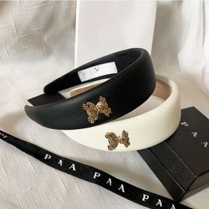 Koreanisches einfarbiges Stirnband, modisches Leder-Haarband, Designer-Haarband, Marke, Vintage-Blumen-Stirnband, Frühlingsgeschenk, Kopfbedeckung, schwarzes Haarband, romantische Frauen