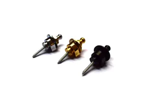 2PCS Schaller Style Straplock الكهربائية الجيتار الصوتية أقفال حزام bass ، Chrome/Black/Gold