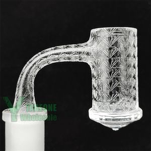 Full Weld Diamond Engraved Faceted Quartz Banger Full Weld Beveled Edge 20mm Diamond Bottom Dab Rig Nail 10mm 14mm Seamless YAREONE Wholesale