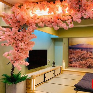 Fleurs décoratives Décor à la maison Simulation artificielle Fleurs de cerisier Décoration de mariage Chambre Mur Plafond Ornements Plante de paysage créative
