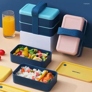 Dinnerware Sets Lunch Box For School Student Office Worker Portable Plastic Bento With Movable Compartments Salad Fruit Container