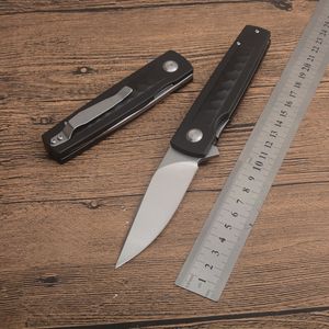 1st flipper fällkniv D2 Satin Blade CNC Black G10 Handle Ball Bearing Outdoor Camping Vandring Fiske EDC Pocket Mapp Knives