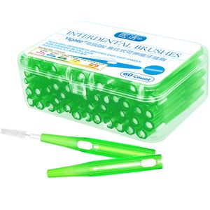 Dental Floss 60pcsbox toothpick dental Interdental brush 0615mm cleaning between teeth oral care orthodontic I shape tooth floss 230321
