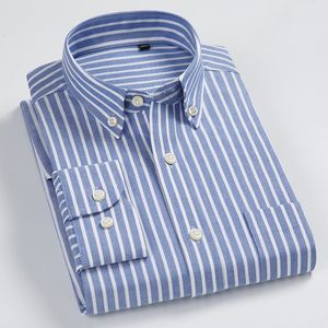 Herren-Freizeithemden, 8XL, 7XL, reine Farbe, gestreift/kariert, Langarm-Hemd für Herren, Hemden, 100 % Baumwolle, Oxford, Business, übergroßes Button-up-Hemd, 230321