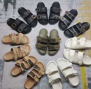 Designer fühlen Slipper Explosion ff Sandalen Muster Stoff rutschen Frauen Männer Leder rutschstaber 2 Träger mit Schnallenrutschen Calssic Buchstaben Slipper