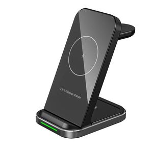 W75 Wireless Charger Stand Dock 3 in 1 Fast Qi Wireless Charging Station for iPhone 14 13 12 11 Pro Max Airpods 2 3 Pro Apple Watch 7/6/SE/5/4/3/2
