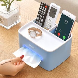 Storage Boxes Bins ECOCO Multi function Remote Control Storage Tissue Box for Creative Simple Light Luxury Drawer Household Living Room Dining Room 230321