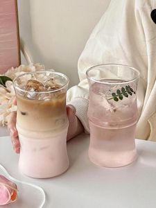 Бокалы для вина в стиле бамбука бамбука кофейная чашка высокая температура стеклянная кружка милый холодный молоко молоко латте Микроволновый прозрачный напиток