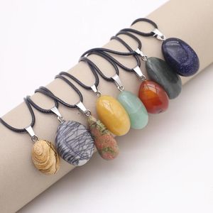 Hänge halsband naturliga sten agater halsband liten polerad kub lapis lazuli opal crystal för kvinnor trendiga smycken gåvor