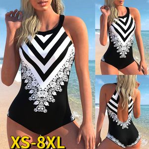 Onepiece kostymer sexig tryck baddräkt tankini stor storlek badkläder kvinnor blomma vintage bodysuit baddräkt baddräkt 230321