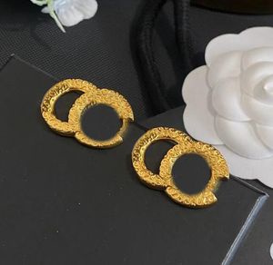 Designers de marca Cartas Stud 18K Gold Plated Mulheres famosas 925 Silver Crystal Rhinestone Brincha de casamento Jewerlry