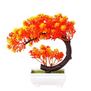 Fiori decorativi Piante artificiali per piccoli alberi Bonsai Natale Halloween Giardino domestico Decorazione camera da letto Disposizione floreale finta fai-da-te