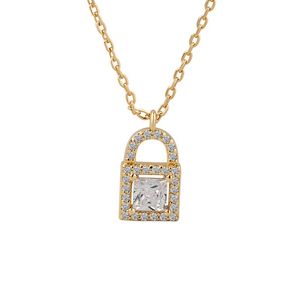 Colares pendentes Creative Square Zircon Lock Small Girls Girls Insp INS Simples Clavicle Cains Anniversary Jewelry Gift