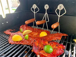 Verktyg Portable BBQ Rostfritt stål Barbecue Rack Funny Boy Dog Saus Stand Holder Grill Shape Roaster Tool