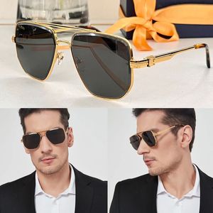 Роскошные сплавы двойной мост Солнцезащитные очки поляризованные солнцезащитные очки UV400 Z1739 для мужчин на открытом воздухе рыбацкие золотые квадратные очки Дизайнеры Женщины Женщины