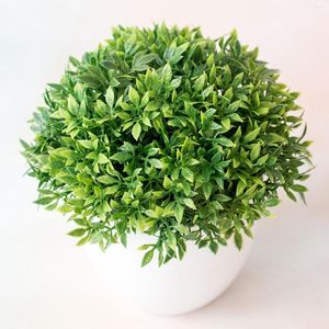 Decorative Flowers 1 PCS Artificial Plants Green Bonsai Small Tree Pot Fake Flower Potted Ornaments For Home Decoration Craft Plant Decorat