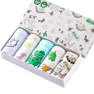 Panties 5 PcsLot Boys Underwear Soft Cotton Briefs Child Dinosaur Cartoon Children Breathable Kids Underpants 214Y 230322