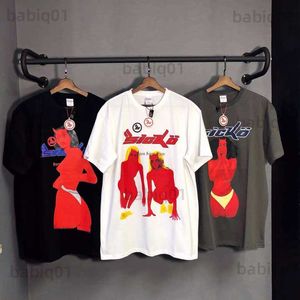 T-shirts masculinos Pintura a óleo de algodão pesado Retrato de manga curta T-shirt T230321