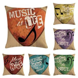 Cuscino Plettro per chitarra Lino Cotone Fashion Throw Case Cover Home Sofa Decor