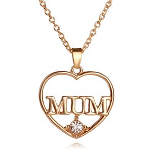 Hänge halsband för kvinnors mors dag choker halsband guldfärg kärlek hjärtfödelsedag