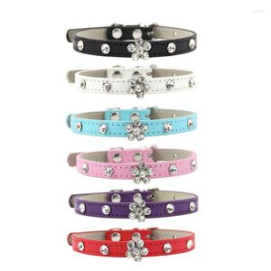 Collari per cani Cucciolo Gatto Bling Strass Pelle regolabile Riflettere la luce Kitten Neck Strap per cani di taglia piccola e media Gatti Chihuahua Pug