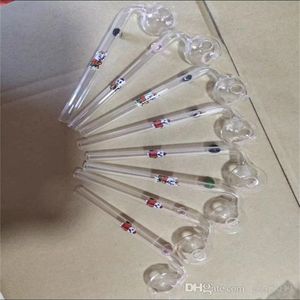 Tubos de fumar impressão de desenho animado Piggy Glass Bending Bongs Bongs de óleo Burner Tubos de água Oil