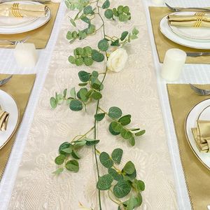 Decorative Flowers Simulation Flower Vine Realistic Elegant Fine Workmanship Wedding Background Eucalyptus Camellia Fake For Party