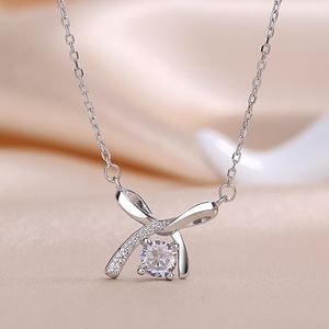 Collana di prua femminile tendenza temperamento diamante intarsiata della catena della clavicola sen serie dolce netta rossa 123 donne