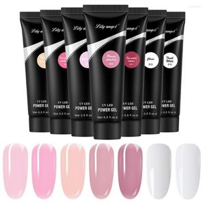 Nagelgel 15 ml 7 Färgkristallmodellförlängning Set luktlös snabb UV -poterapi