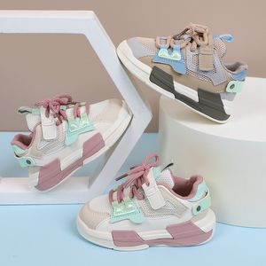 Nya vårens höstbarn skor rosa khaki andningsbara bekväma barn sneakers pojkar flickor småbarn skor baby sportsko storlek21-30