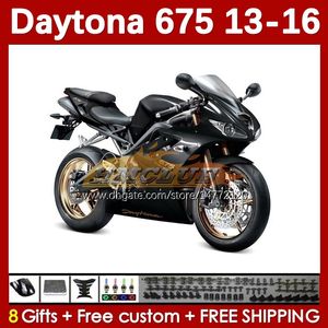 Moto Fairings for Daytona 675 675R 2013-2016 Bodywork Daytona675 Bodys 166NO.45 Daytona 675 R 13 14 15 16 2013 2014 2016 2016 Zestaw Raircycle OEM Black Grey Blk