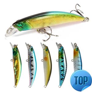 1 datorer/parti 6.5 cm 4.1g wobbler fiske locka minnow hårt bete med fiskekrokar 3d ögon bas trolling isca artificiail tackling