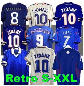 Camisas de futebol retrô do clube francês de 1998 1982 84 86 88 90 96 98 00 02 04 06 18 ZIDANE HENRY MAILLOT DE FOOT POGBA camisas REZEGUET DESAILLY Classic Vintage Jersey 666