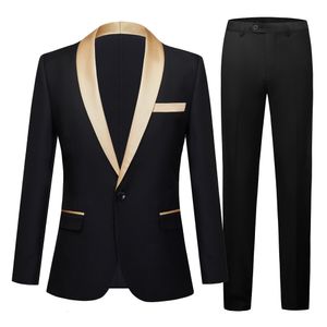 Мужские костюмы Blazers Jacket Bants Color Lyfel 2pcs Set / Fashion Men's Casual Boutique Business Dress Draving Swed Groom Blazers Blazers Брюки 230322