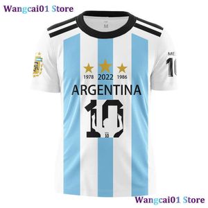 WANGCAI01 HERS T-SHIRTS 2022 ARGENTINA FLAGG 3D-tryck T-shirts Streetwear Sportwear Tshirt Women Men New Argentina Champion 10 Overdized Tops Tee Shirt 0322h23