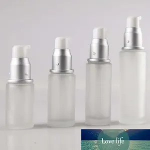 Cosmetic Travel Packaging Empty Refill Frosted Glass Cream Lotion Pump Dispenser Bottle Jars Makeup Emulsion Liquid 50ml